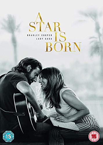 DVD cover for "A Star Is Born" featuring Bradley Cooper and Lady Gaga.