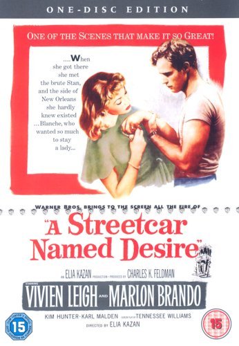 “A Streetcar Named Desire” DVD cover featuring Vivien Leigh and Marlon Brando.