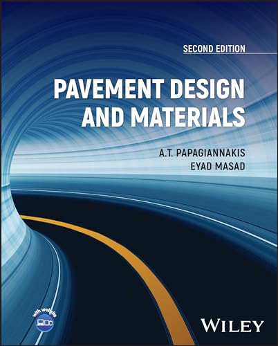 Book cover: “Pavement Design and Materials,” second edition, blue and white.
