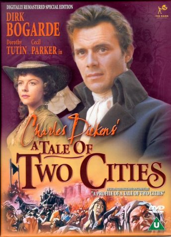 DVD cover art for A Tale of Two Cities featuring Dirk Bogarde and Dorothy Tutin.