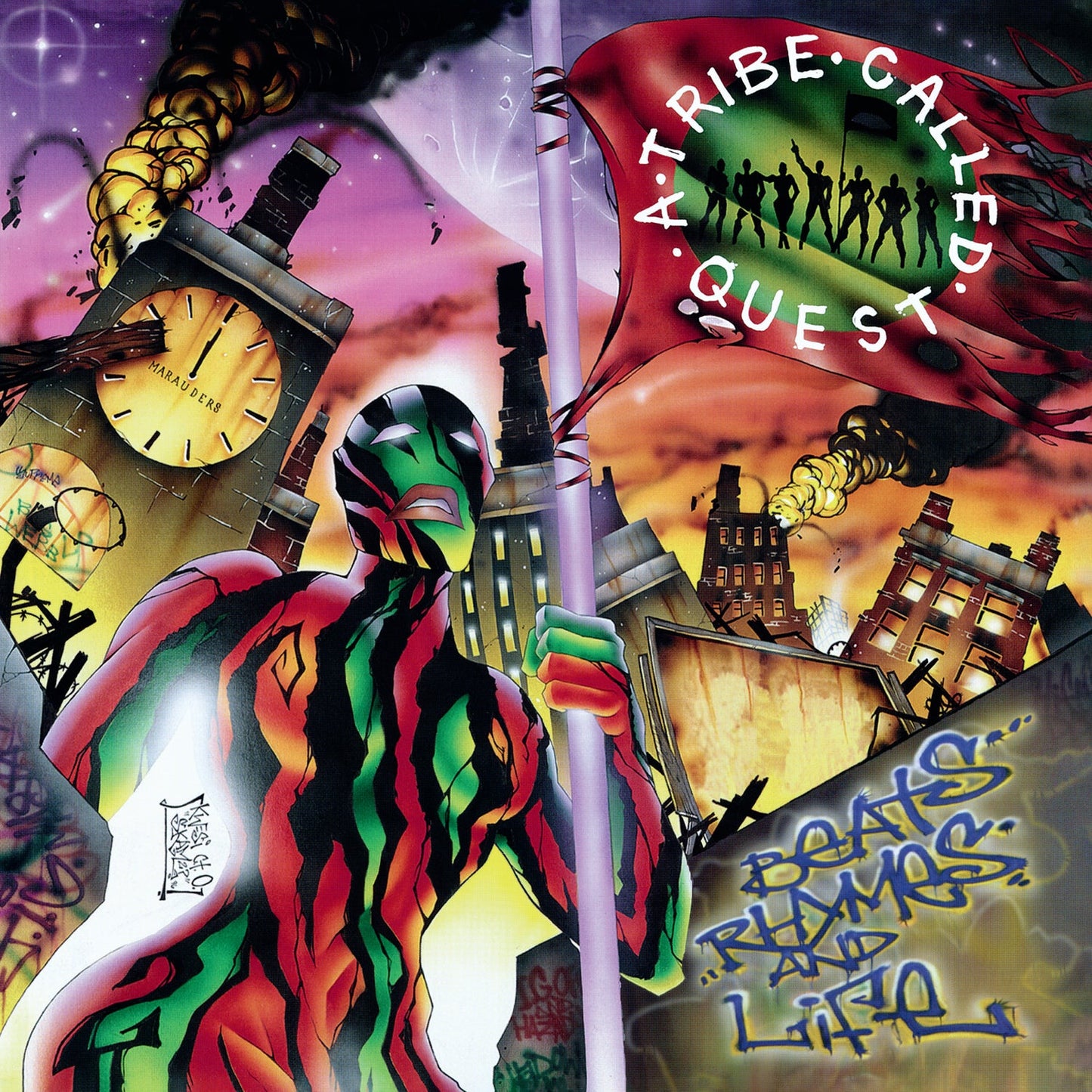 Album cover for A Tribe Called Quest’s “Beats, Rhymes & Life” vinyl.