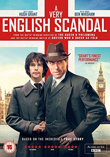 DVD cover for A Very English Scandal featuring Hugh Grant and Ben Whishaw.