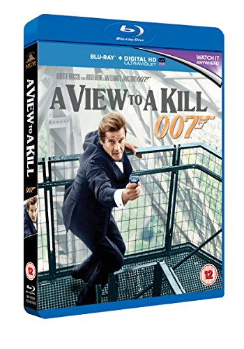 Blu-ray cover for "A View To A Kill" featuring Roger Moore as James Bond.