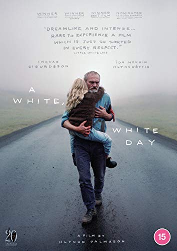 DVD cover for "A White, White Day" featuring a man carrying a child.