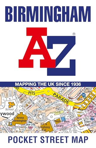 Birmingham A-Z pocket street map cover, showing street details and branding.