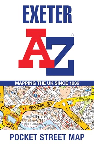 Exeter A-Z Pocket Street Map cover with red and blue lettering.