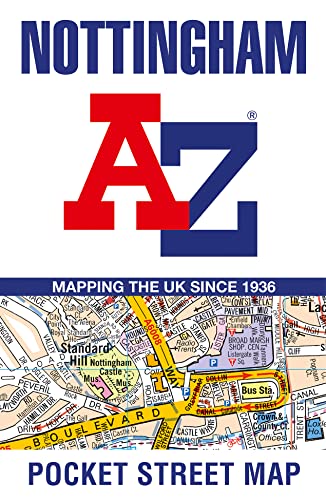 Nottingham A-Z Pocket Street Map cover with city street detail.