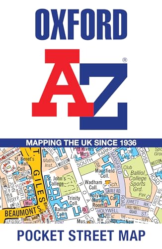 Oxford A-Z Pocket Street Map cover with detailed street map section.