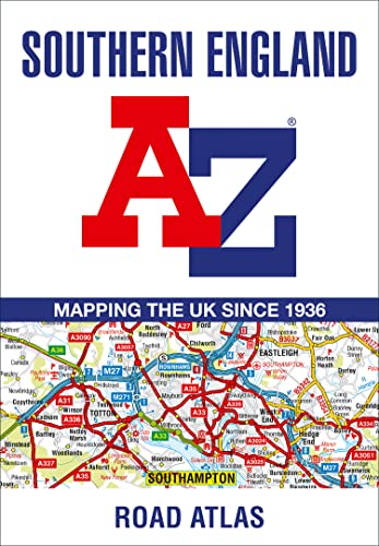 Southern England A-Z Road Atlas cover featuring a map of the Southampton area.
