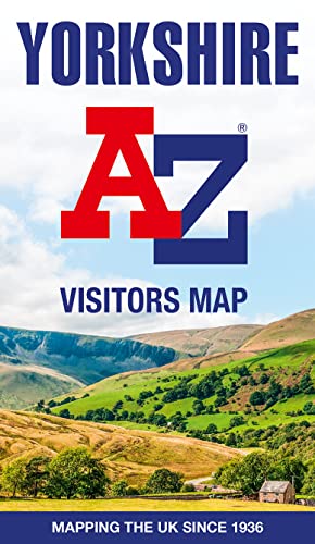 Yorkshire A-Z Visitors Map cover with rolling hills landscape.