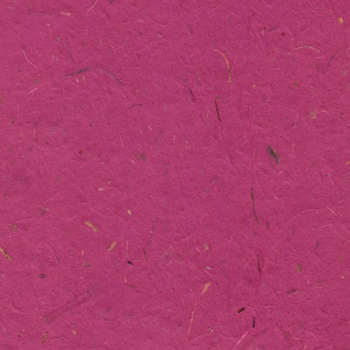 Close-up of textured, bright pink paper with visible plant fibers.