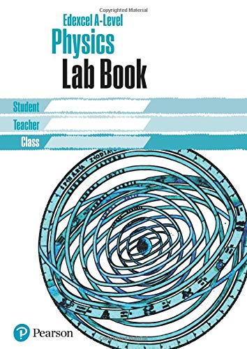 Edexcel A-Level Physics Lab Book cover with blue circular design.
