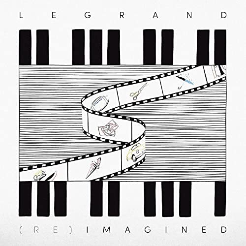 CD cover with black and white piano keys and filmstrip illustration.