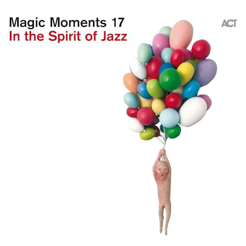 CD cover: small figure holding a large bunch of colorful balloons.
