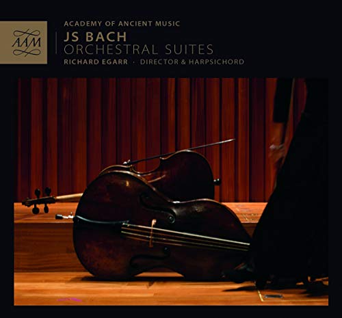 CD cover for Bach’s Orchestral Suites featuring a cello and violinist.