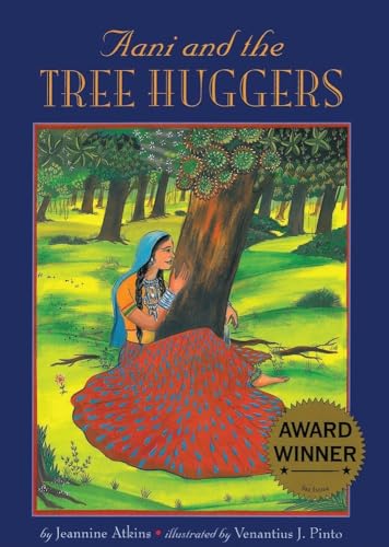 Book cover: girl in red dress embracing a tree in a forest.