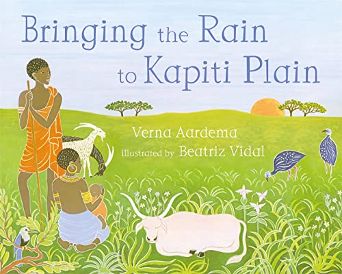 Book cover: people and animals on a green African plain.