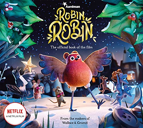 “Robin Robin” book cover featuring a clay-animated robin and mice.
