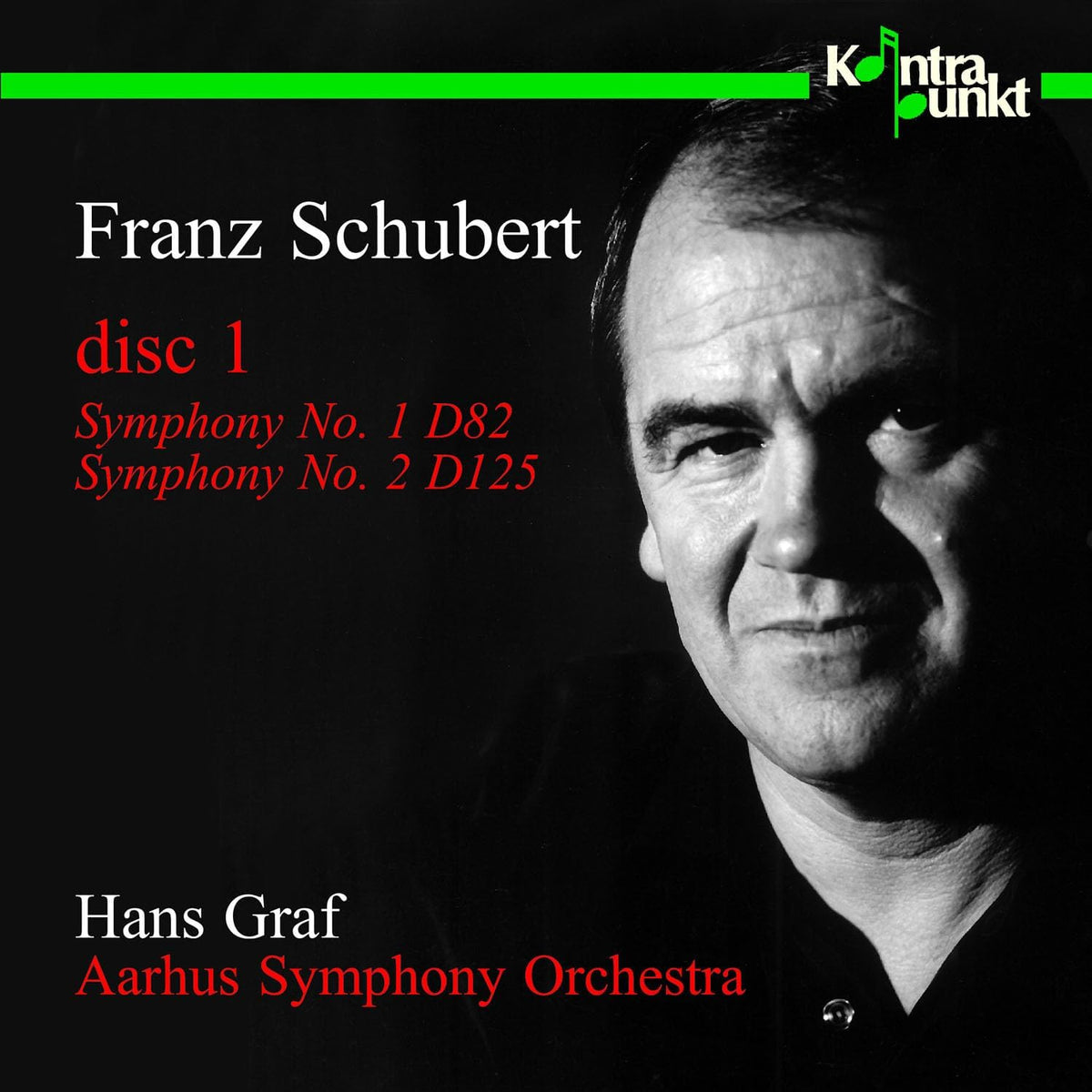 CD cover featuring a black and white portrait of conductor Hans Graf.
