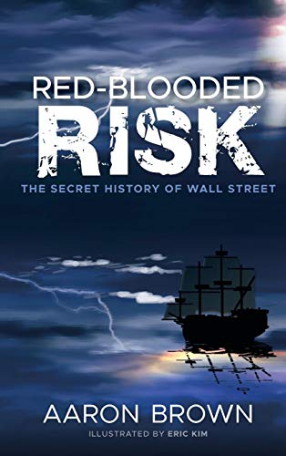 Book cover: "Red-Blooded Risk" with stormy seas and a sailing ship.