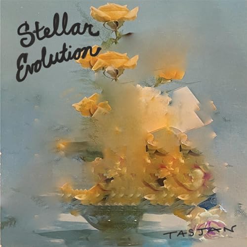 Album cover with yellow roses in a vase against a light blue background.