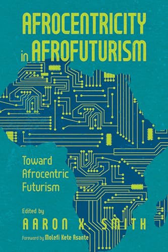 Book cover with map of Africa overlaid with circuit board design.