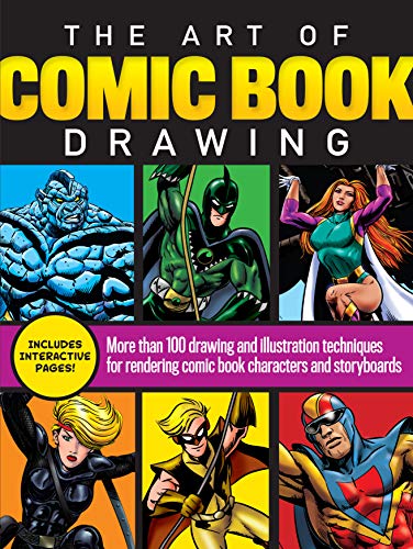 Book cover featuring illustrated comic book characters and drawing techniques.
