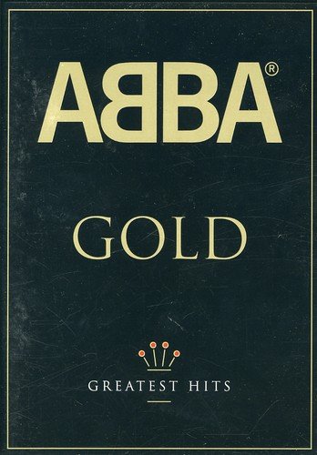 ABBA Gold Greatest Hits DVD cover featuring gold text on a dark background.