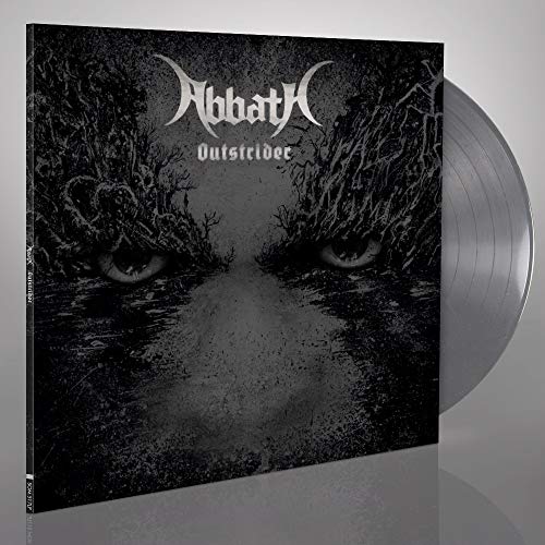 Abbath “Outstrider” silver vinyl record with dark, forest-themed cover art.