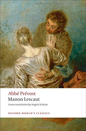 Book cover: “Manon Lescaut” by Abbé Prévost, featuring a painted embrace.