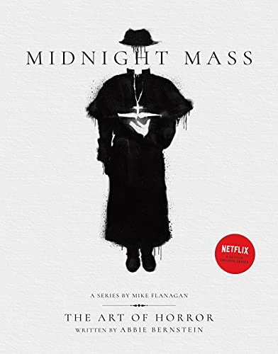 Book cover for "Midnight Mass: The Art of Horror" featuring a shadowed priest.