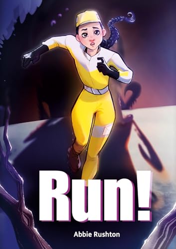 Girl in yellow suit running from a shadowy figure.
