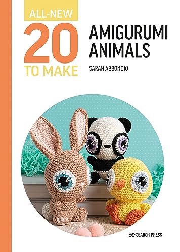 Book cover featuring crocheted bunny, panda, and chick amigurumi animals.