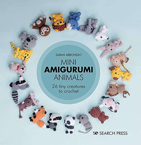 Book cover featuring a circle of various small crocheted animals around the title text.