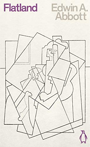 Book cover for “Flatland” with abstract geometric line art.