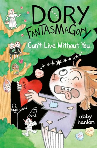 Book cover with illustrated girl, heart, and spooky, colorful characters.