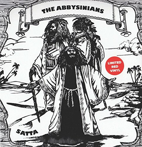 Black and white album cover featuring three dreadlocked men in robes.