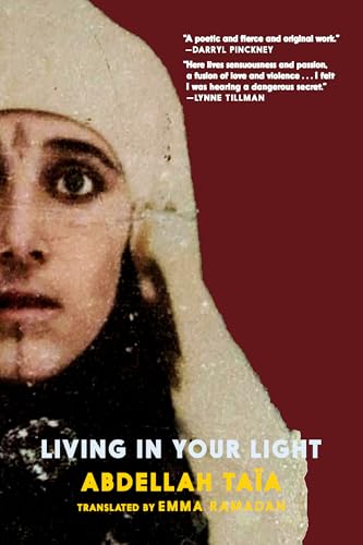 Book cover: close-up portrait of a person with a headscarf, title “Living in Your Light”.