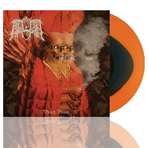 Abduction - Black Blood" vinyl record with demonic cover art and orange disc.