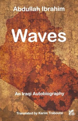 Book cover for “Waves,” an Iraqi autobiography with textured orange background.