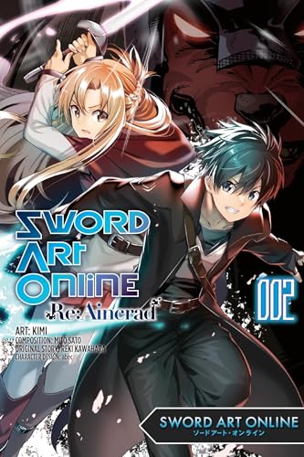 Manga cover featuring Kirito and Asuna with a red-helmeted figure.