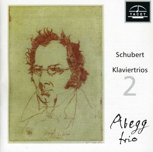 CD cover: sketched portrait of Franz Schubert with text “Abegg Trio”.