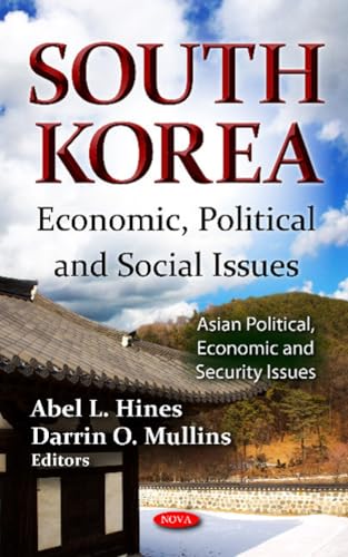 Book cover for “South Korea” with traditional building and cloudy sky.