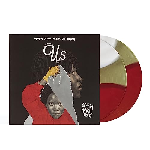 Us" vinyl record with a portrait cover and split-color disc.