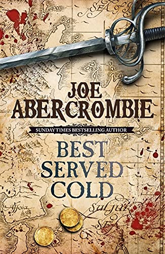 Book cover: sword, coins, and map background with title “Best Served Cold”.