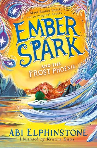 Book cover featuring a red-haired girl beside a large, blue, feathered phoenix creature.