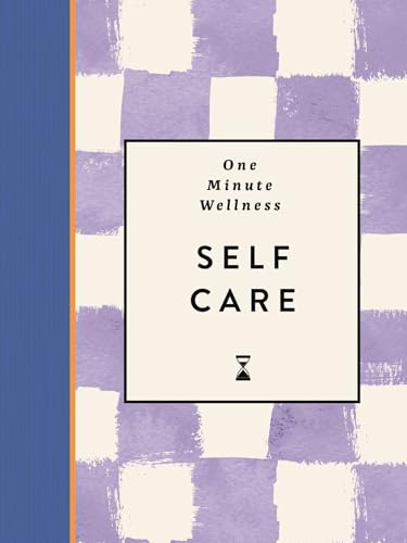 Book cover with a checkered lavender pattern and text: "One Minute Wellness: Self Care".