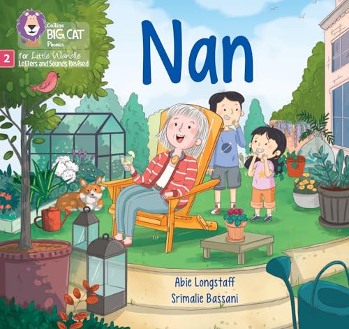 Book cover: Nan with grandchildren in a colorful garden scene.