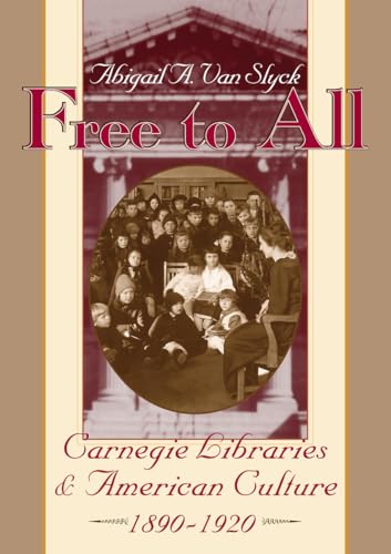 Book cover: "Free to All" with a sepia-toned photo of a library interior.