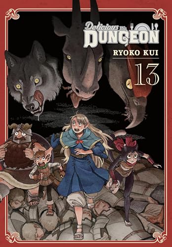 Delicious in Dungeon Vol. 13 cover: characters and fantastical creatures.